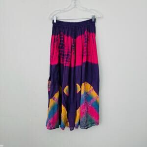 Geeta Pink And Purple Boho Long Skirt Women’s One Size